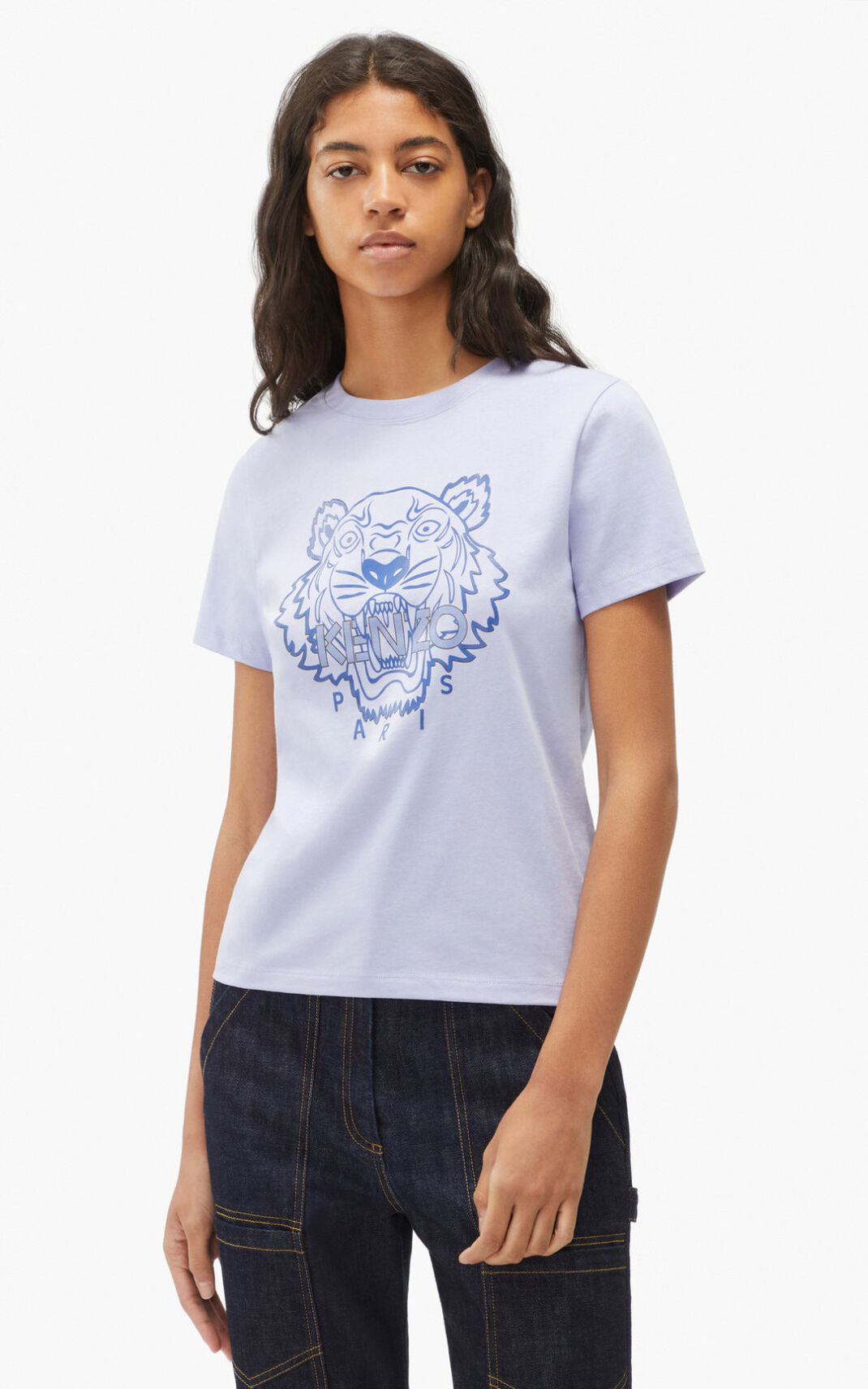 Camisetas Kenzo The Invierno Capsule Tiger Mujer Azules Claro AWH182764